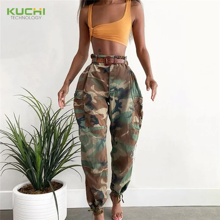 high waist camo pants