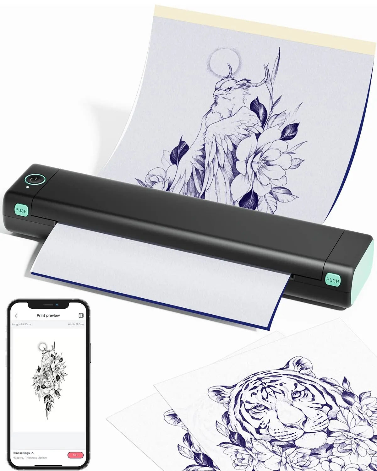 M08F Wholesale Tattoo Portable Thermal Copier Transfer Printer DIY Tattoo Stencil Printer Mini Thermal Tattoo Printer
