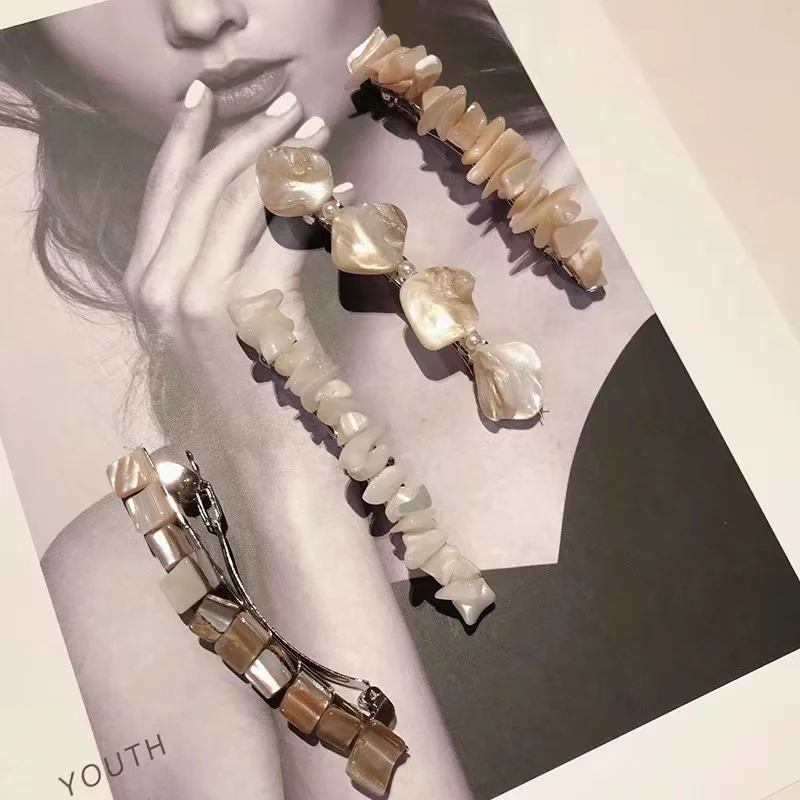 Женские металлические шпильки для волос Q & Y, шпильки для волос ручной работы из натурального камня с кристаллами в стиле барокко