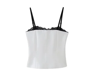 Spring New Women's Fashion White Lace Patchwork Corset Top Bulk Clothing Wholesale Lots