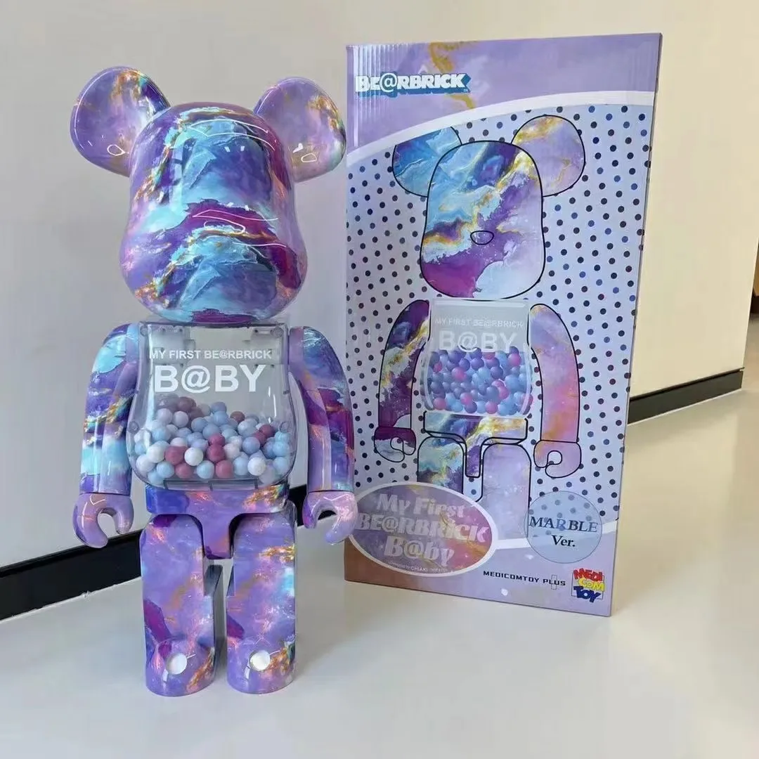 BE@RBRICK pattern  Marble 1000％ Medicom Pattern Marble 1000% Bearbrick Figure purple