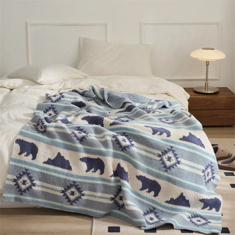 Comfortable  and Warm Adult Knitted Blanket 100% Polyester Fiber Worth Having  dxzm manufacture