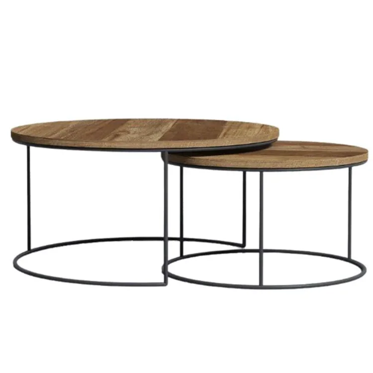 Bauhaus 2 Piece Multi-Coloured Round Nesting Coffee Table