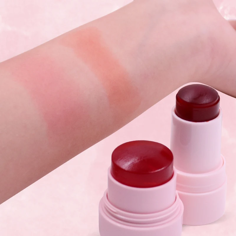 Wholesale Jelly Lip Cheek Tint Stain Face Lip Makeup Cruelty Free Private Label Cooling Bouncy Jelly Blush Stick details