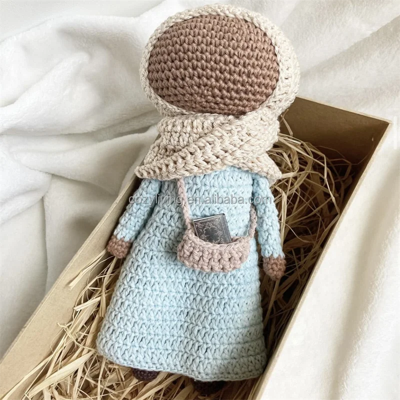 Handmade Stuffed Muslim Doll Amigurumi Hijab Toy Crochet Muslin Girls ...