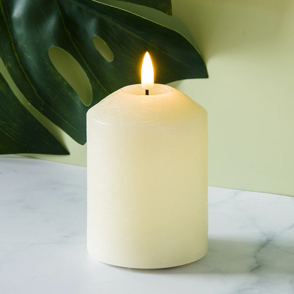 Лидер продаж от Matti объемная гофрированная стойка с настоящим пламенем украшение для дома Светодиодная свеча дистанционным