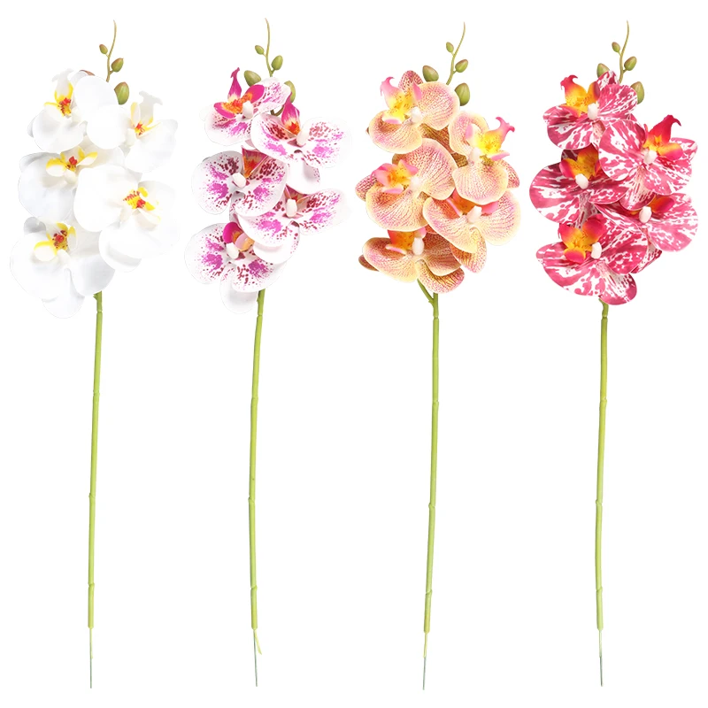 artificial spray orchid flower with 5 heads 4 fruits for home