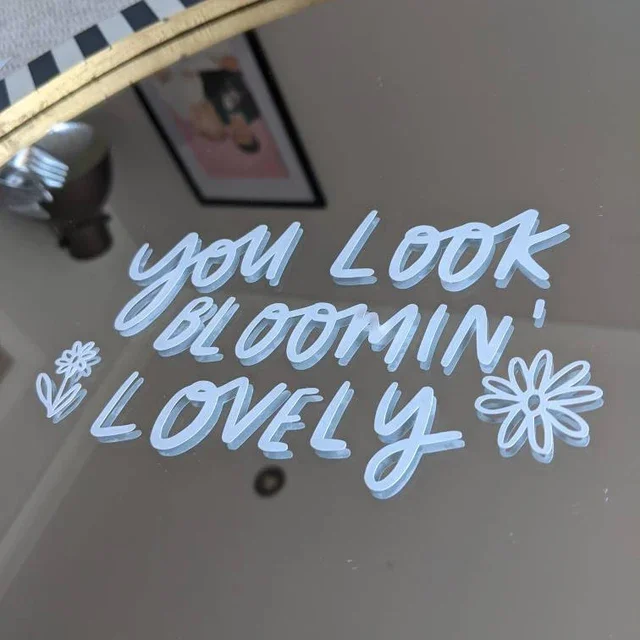 Custom Motivational Sentence Affirmation Phrase Wall Decor Mirror Quotes Sticker Decal for Bedroom Bathroom Living Room Mirror