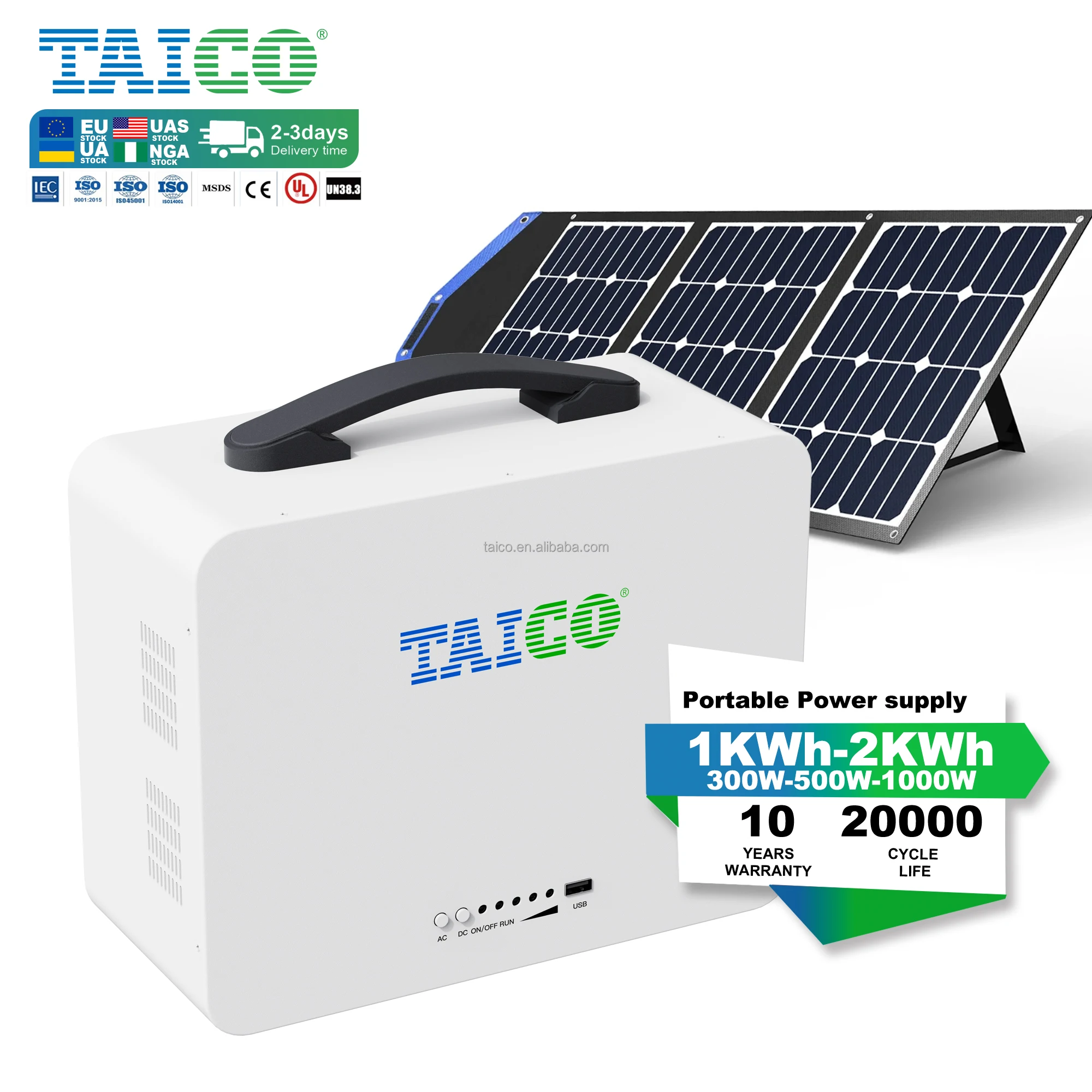 Wall Mounted Solar Generator 1kwh 2kwh Home Use Solar Power Station 220V  Solar Power Generator Energy Portable Lifepo4 Battery