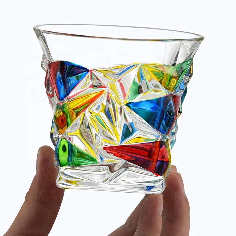 Оптовая продажа, новый стеклянный стакан для вина из муранского стекла, привлекательная стеклянная чашка для виски