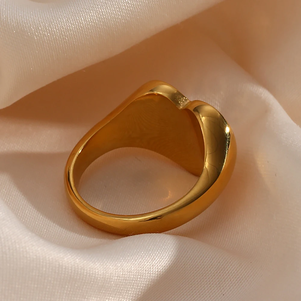 Chunky Fingerringe Frauen Schmuck Herzform Typenschild Buchstaben