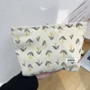 Corduroy yellow tulip cosmetic bag