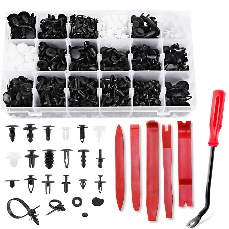 180pc Realray Plastic Push Pin Rivet & Bumper Clip Assortment Kit - Fits Chrysler, Jeep, Honda, Ford, Universal