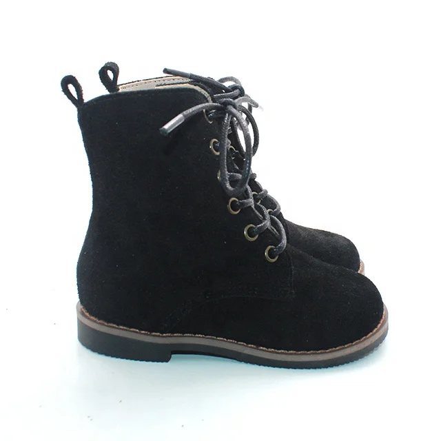 Оптовая продажа новые высококачественные замшевые кожаные детские ботильоны на жесткой подошве зимние модные ботинки