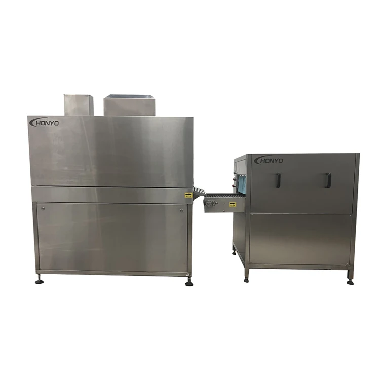 Automatic high performance shrink packaging machine for meat and food processing plants