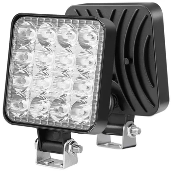 Cheap 12V Waterproof Led Work Light Bar Square Spotlight 48W Work Light Headlight For Truck Off Road Night Driving Light For SUV