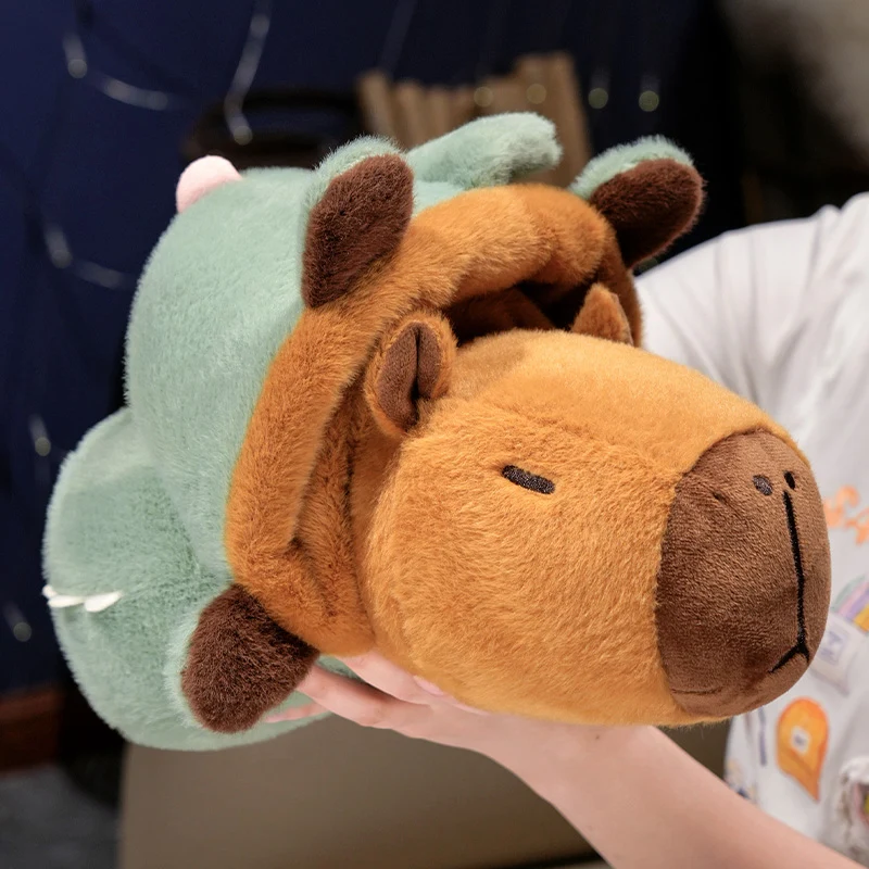 Capybara Plüschtier 35 Cm – 2-in-1 Wasserschwein Mit Krokodil, Kuscheliges Stofftier Für Kinder