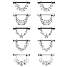 5Pair/Set Cutest Nipple Rings Kit Stainless Steel U Shaped Zircon Body Piercing Rings Women Use Nipple Ring Jewelry Wholesale