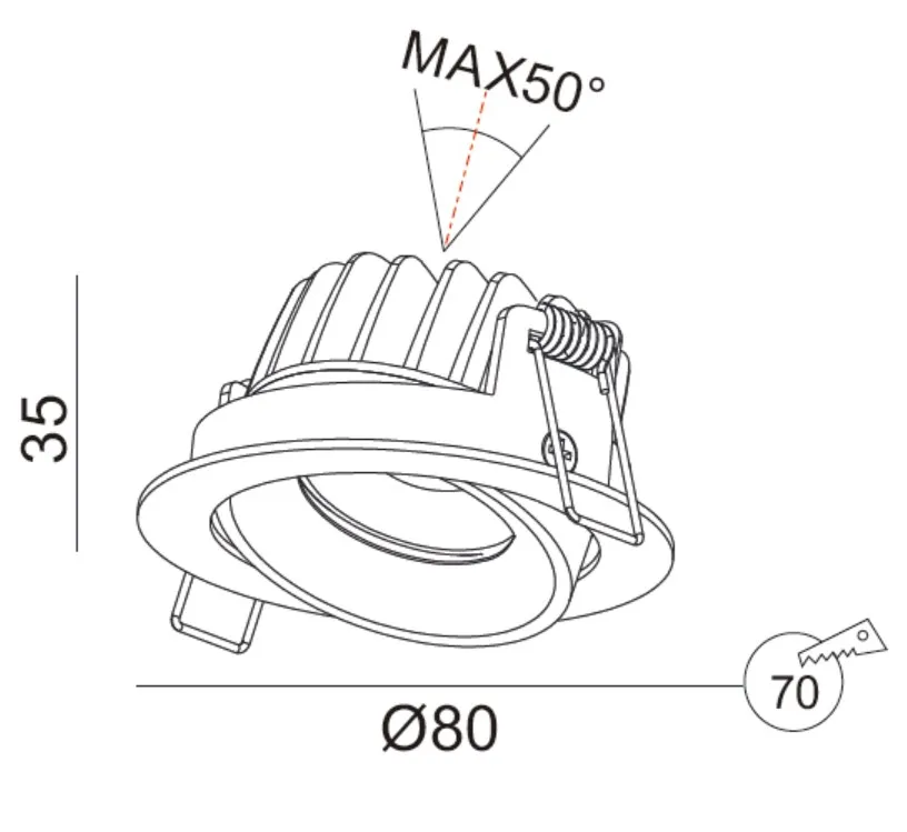 New 7w 10w  Led Downlight Adjustable 3000K 4000K 5000K  With Triac Dimmable Driver or Dali  for Indoor Residential Lighting
