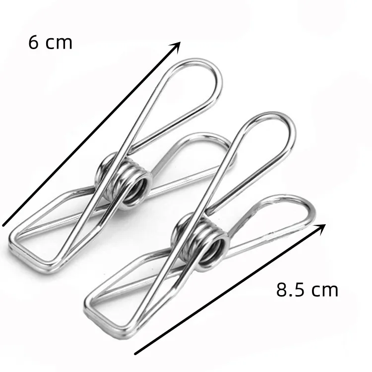 Durable Multi Purpose Metal Silver Clothespins Laundry Chip Clips