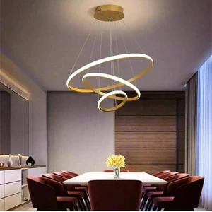 Kitchen Dining Hanging Lamp Lighting Decorative Ring Pendant Light Round Restaurant Nordic Modern Led Chandelier