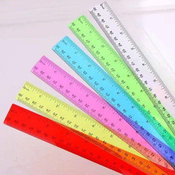 High Quality 30cm Transparent Plastic Office and School Flexible Ruler Creative Student Measuring Tool