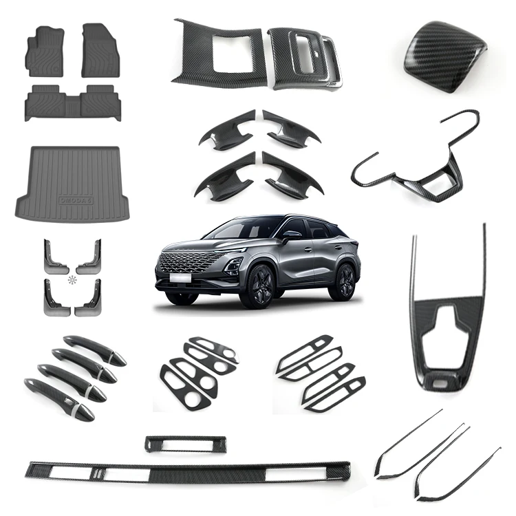 Inrednings- och utomhusaccessoarer för Chery OMODA 5, dekoration, skydd, lister, modifierad bilaccessoar i ABS med kolfiberdesign