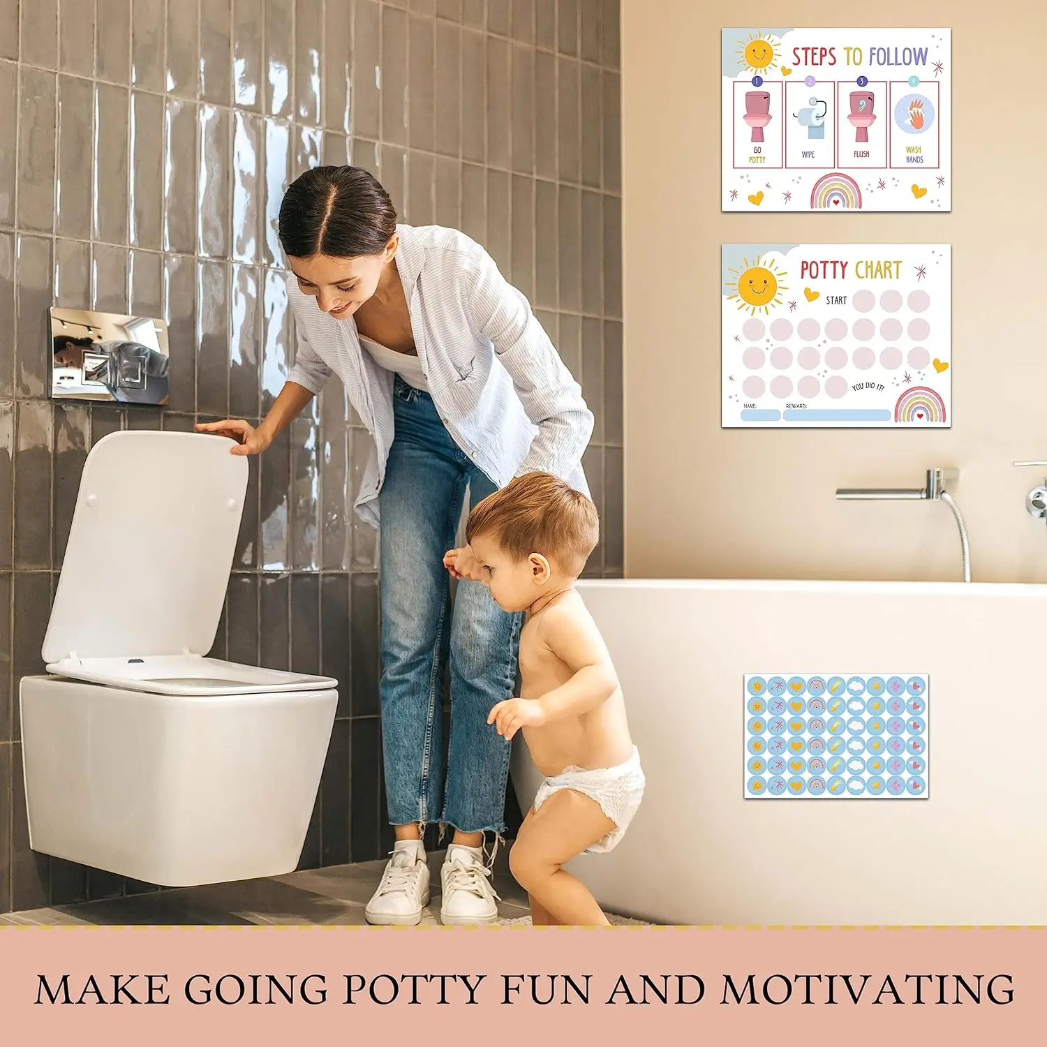 Kids Early Learning Potty Training Sticker Chart Potty Training Chart