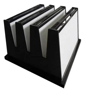 Hot Sale Medium Efficiency F7 Plastic Frame 592 X 592X 2 92mm Mini-pleated Compact 4 v Bank Air Filter