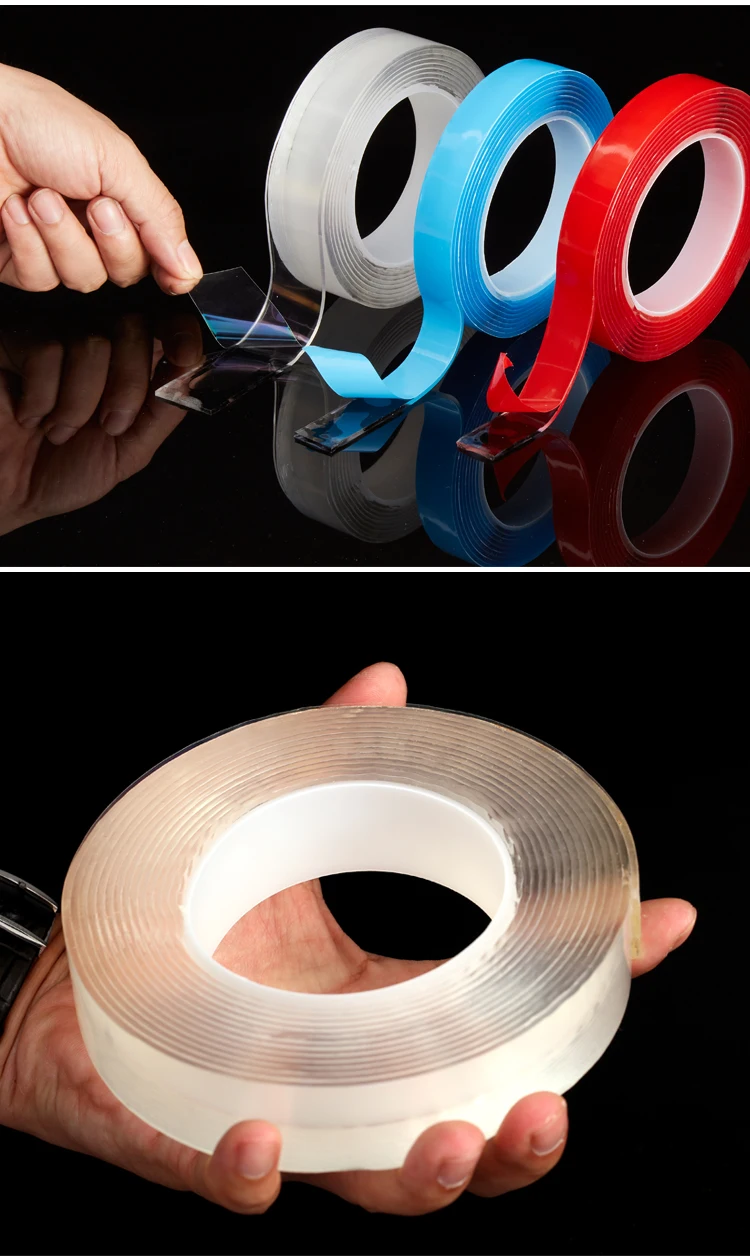 Reusable Acrylic Adhesive Nano Suction Tape Strong Viscosity Washable