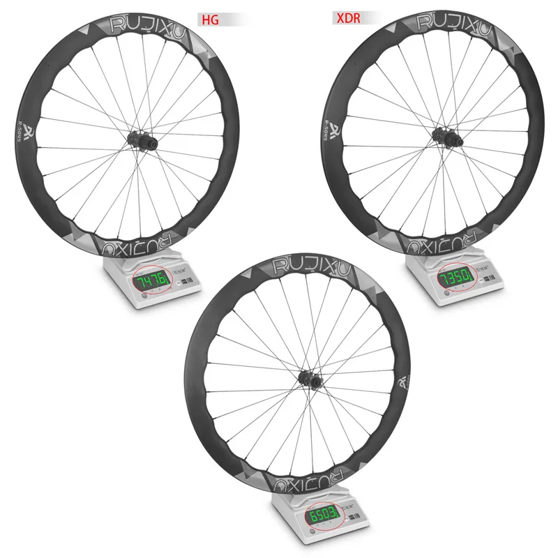 RUJIXU ロードバイク用カーボンホイールセット 50mmハイト ディスク
