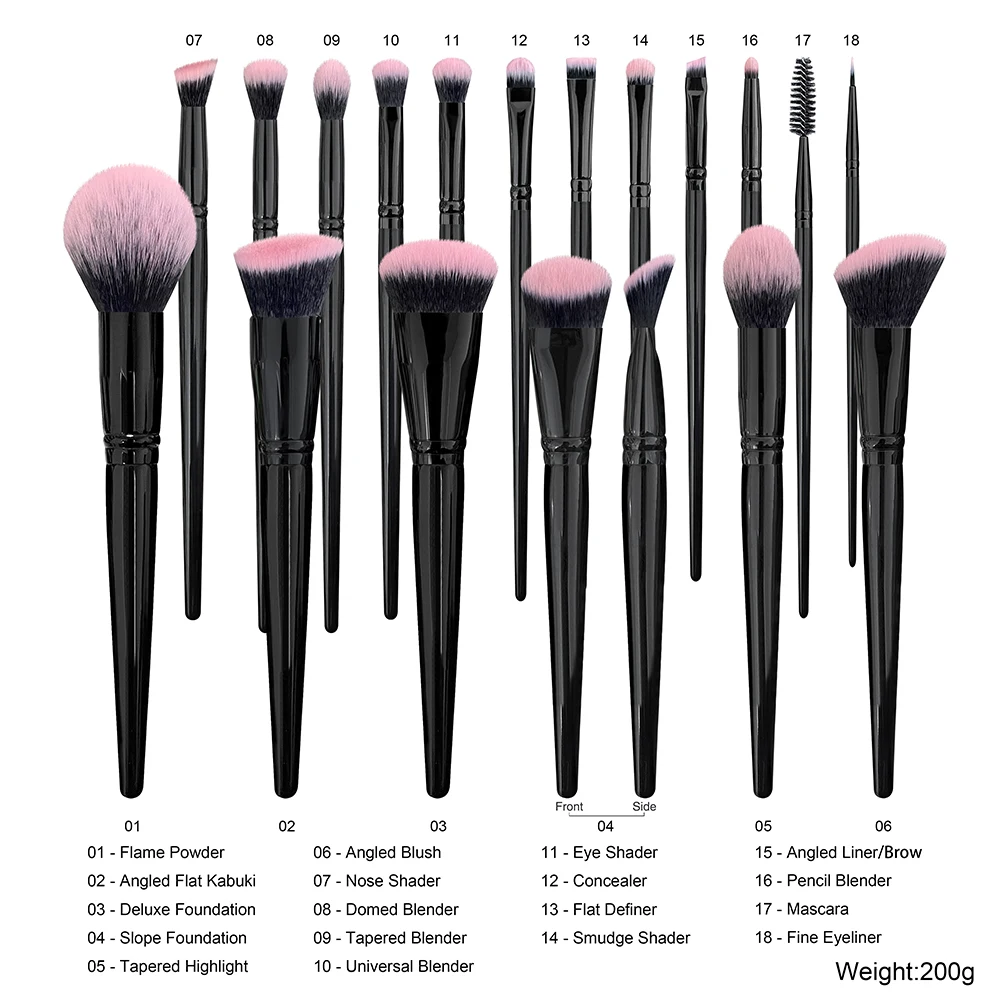 18pcs Luxury Bling Light Black Private Label Glitter Sparkly Makeup