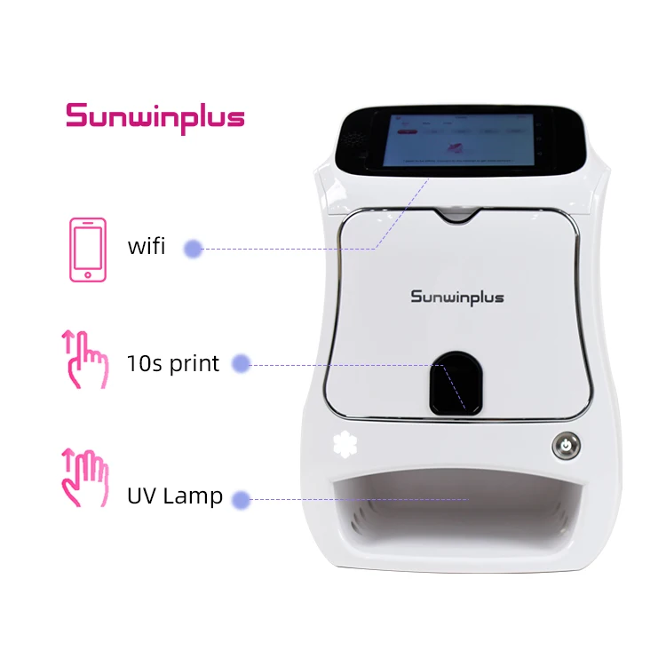 Sunwin NA03 Portable Nail Painting Machine Manicure Print Smart Phone  Control Wireless WiFi Nail Gel Nail Polish