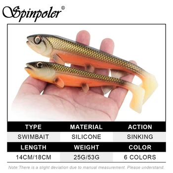 Spinpoler Fishing Lure 14cm/18cm Swimbait Square Tail Soft Shad Artificial Bait Pike Perch Catfish Wobbler Big Game Tackle – Soft Lure – view 3