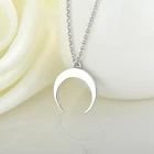 Jewellery 2021 Wholesale Fashion Dainty Customize Trendy Rhodium Plated Jewellery Women Sterling Silver 925 Plain Moon Crescent Necklace