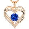 Collana in oro rosa con diamanti blu zaffiro