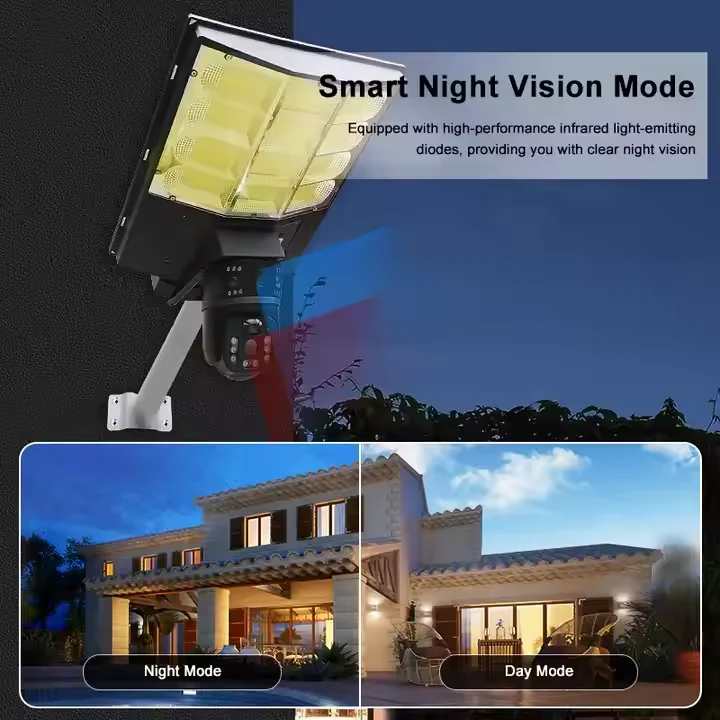 Cloudbirds V380pro Outdoor LED Solar Street Light Wifi Alarm Dual Lens Screen Camera Low Power Consumption Cmos Sensor Cloud