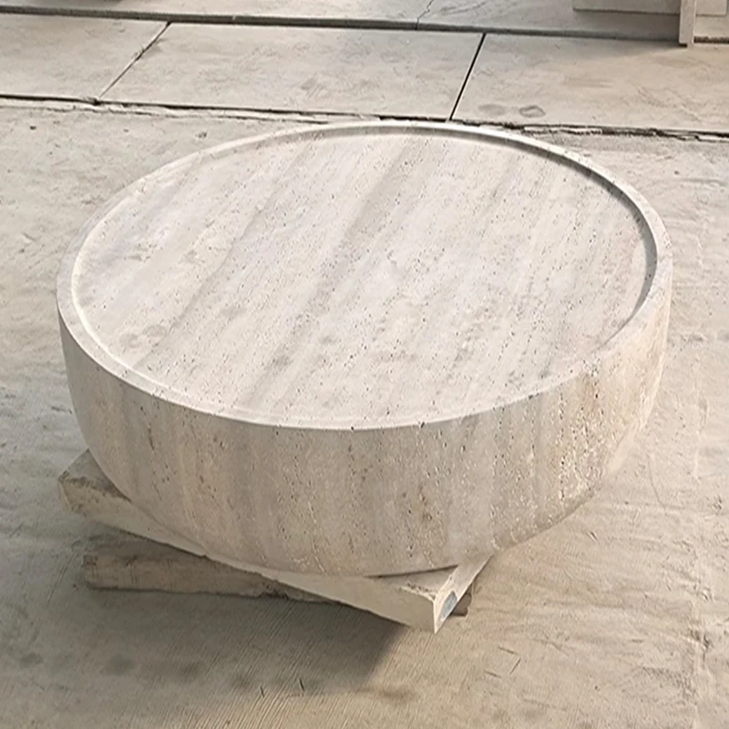 product modern  nature stone myra beige travertine minimalist coffee table for living room and dining area-6