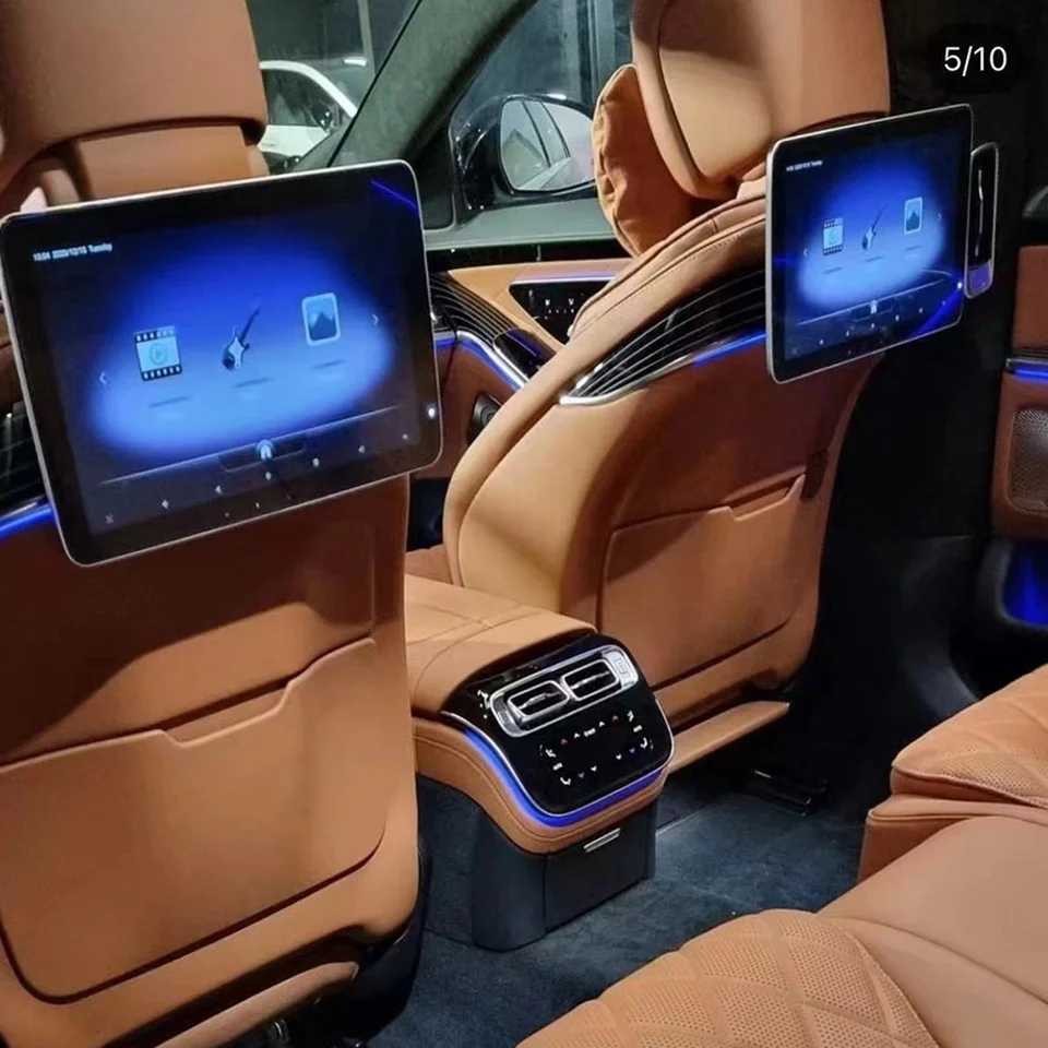 Car Headrest Android Monitor Dedicated for Mercedes S Class W223 S400L S450L S500L 2021 2022 2023 Rear Seat Multimedia Screen