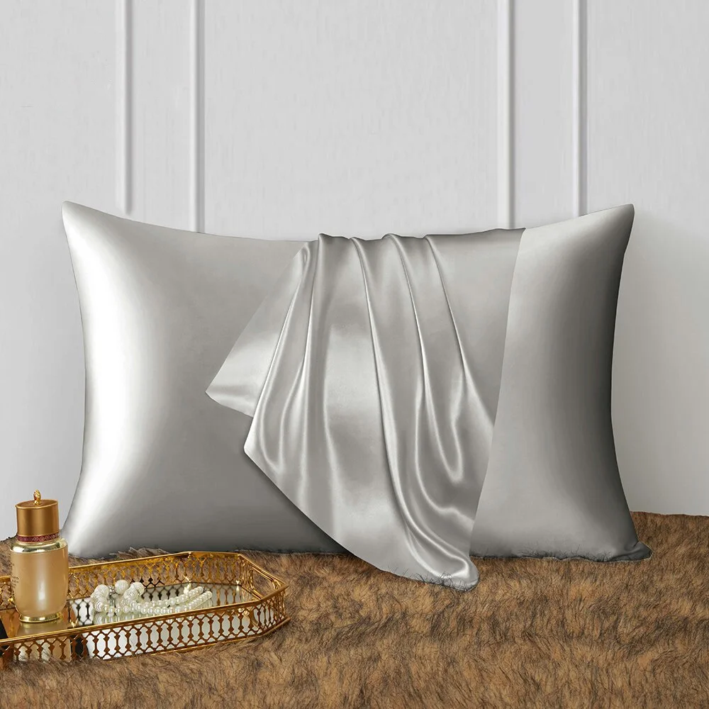 Wholesale Luxury Gift Box 16mm 19mm 22mm Woven 100% Silk Pillowcase with Zipper Closure for Hotel & Home Use