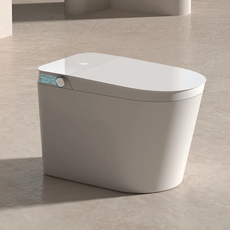 High Tech Floor Standing Ceramic Smart Toilet Hotel Bathroom UV Sterilize Intelligent One Piece Automated Toilet