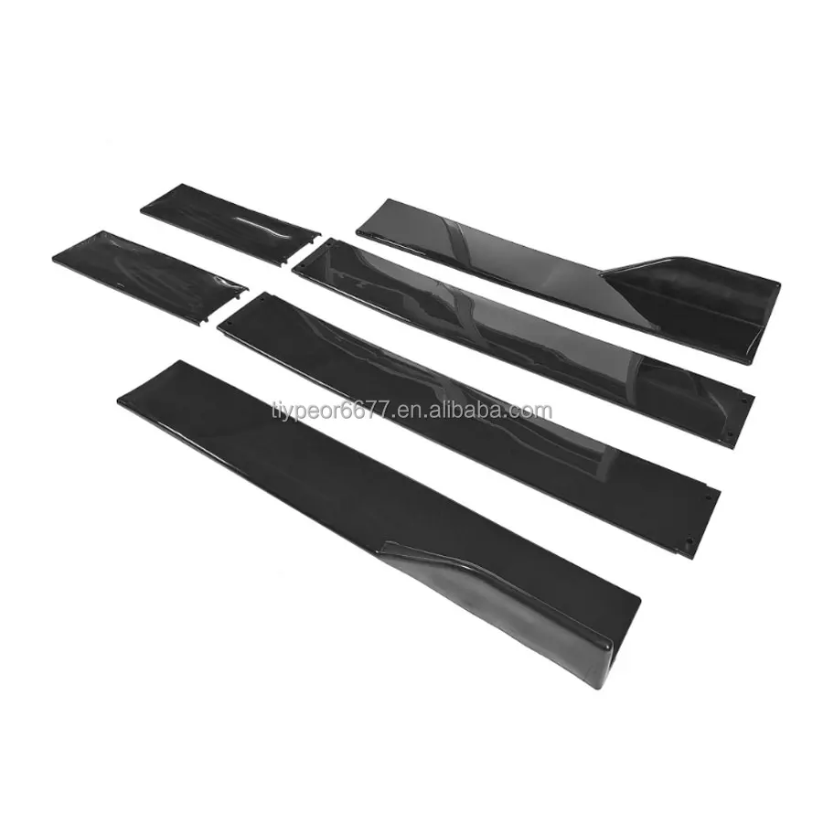 product tiypeor cheap wholesale universal side skirt extension rocker panel splitters lip car auto tuning glossy black side skirts-5
