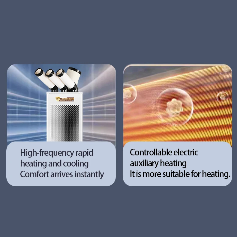 Commercial Portable Air Cooler with Swing Air New 220V 9500 BTU Floor Standing Core Components Including Pump and Compressor