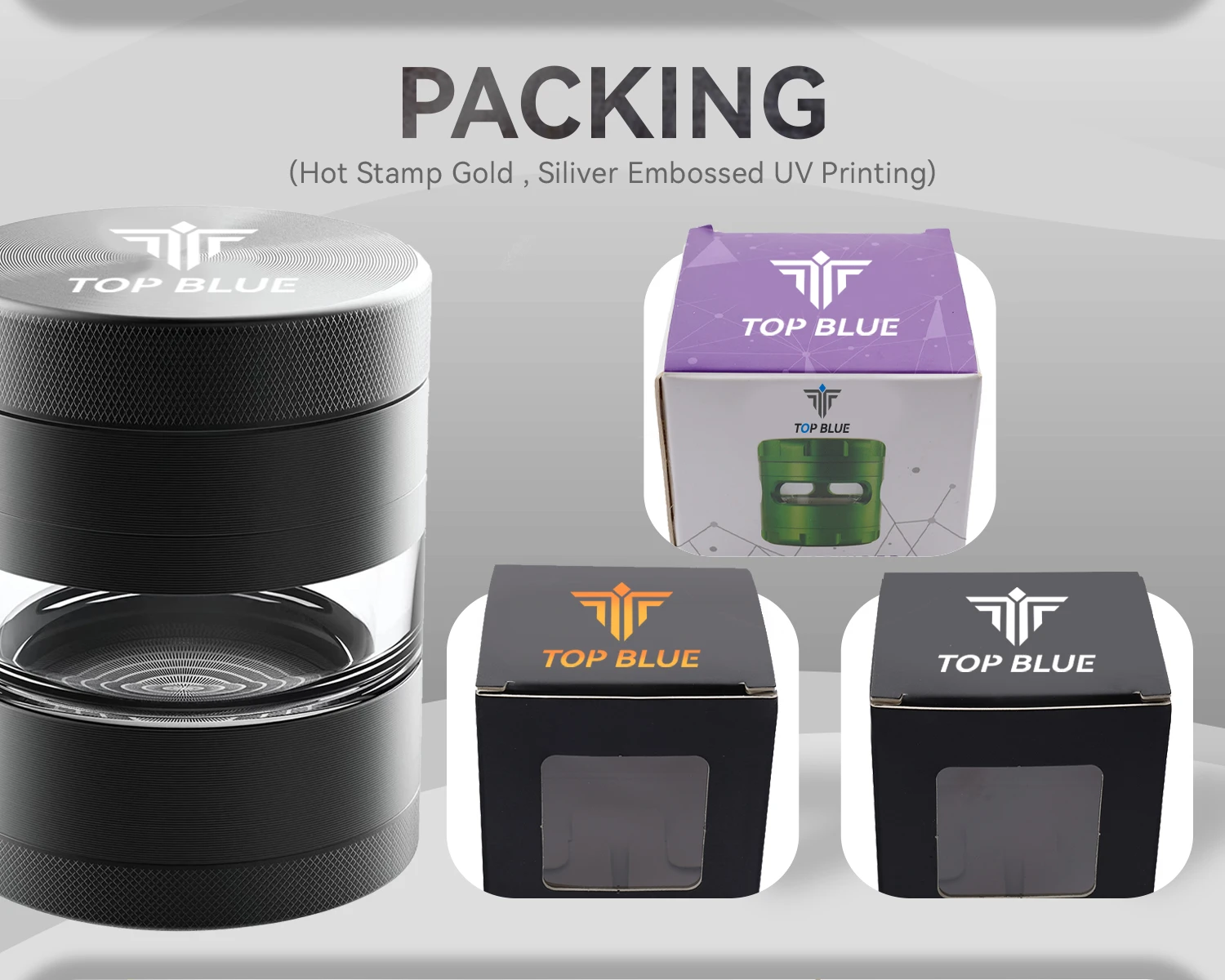 Top Blue Airtight Sealed Smell Proof Container Stash Herb Metal Jar With Screwtop Lid Buy