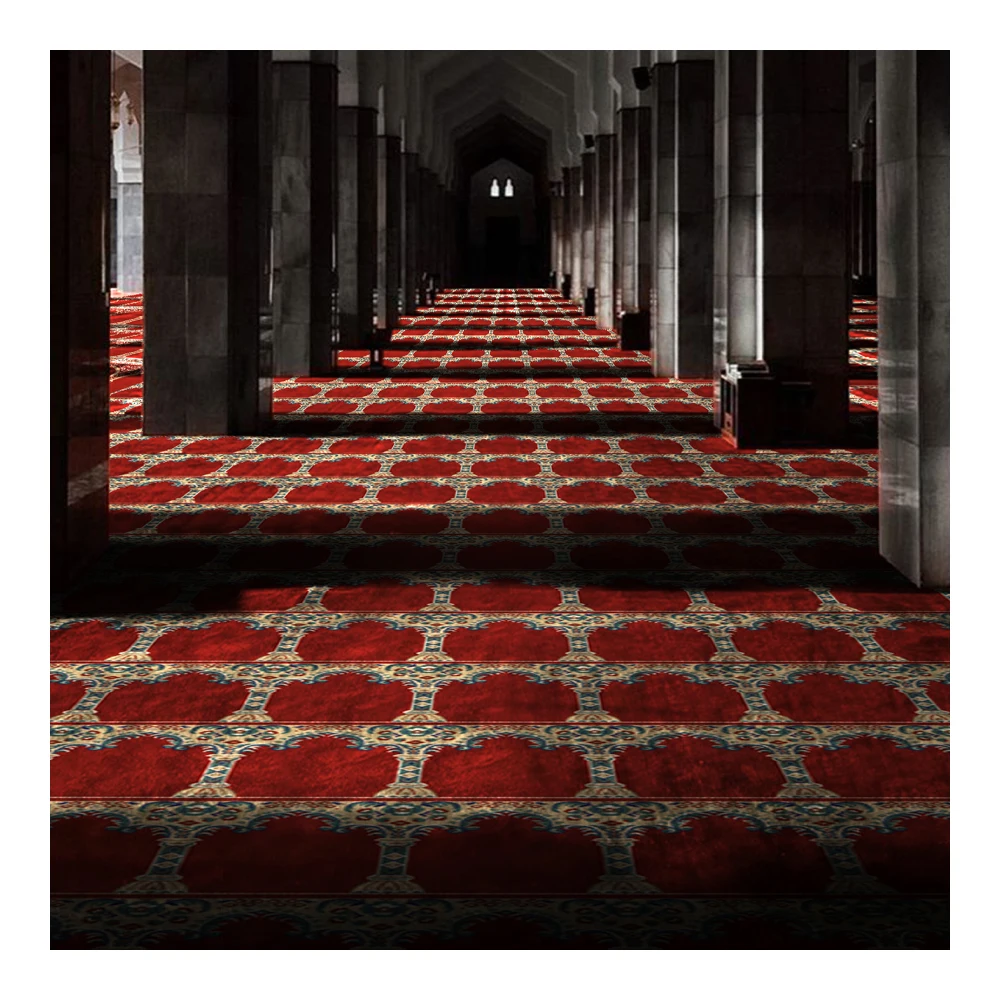 Customized Masjid Islam Carpet Mosque Roll Large Carpet Design Pakistan Mosque Muslim Carpet Factory Tapis De Priere Mosquee