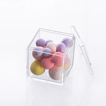 Factory Good Price Clear Candy For Favors Acrylic Cube Display Rack Square Box 55mm