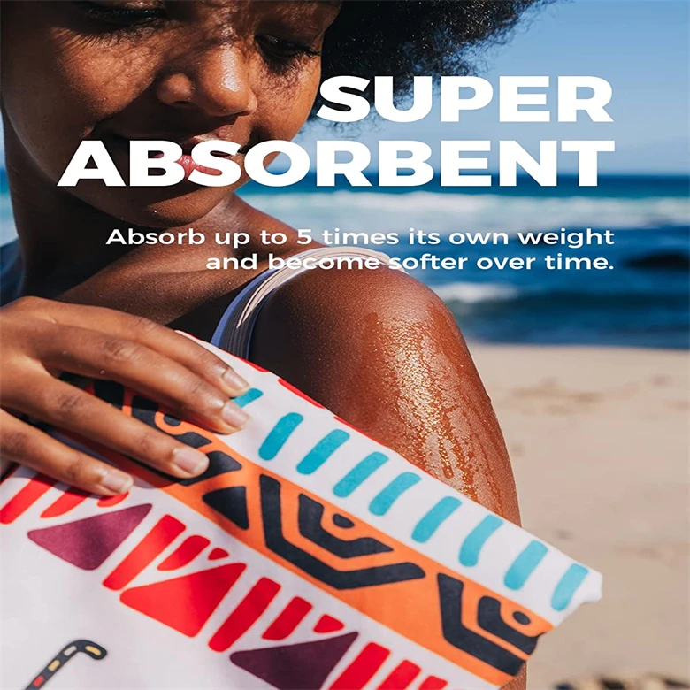 Custom Design Double Side Printed Microfiber Swimming Towel Hawaii Tropical Recycled Wholesale