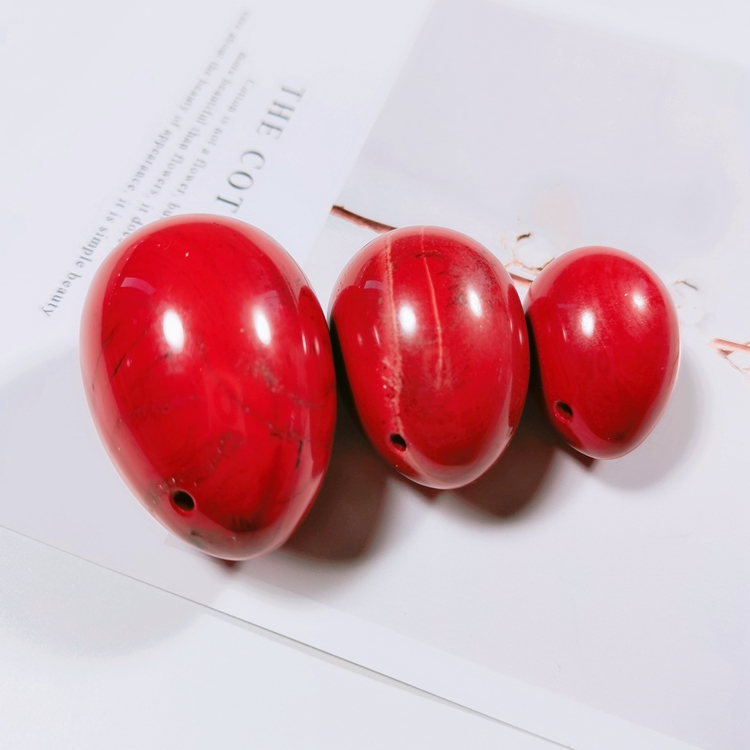 Оптовая продажа, яйца яони из нефрита для тренировок мышц тазовых мышц для женщин, яйца яони из красной яшмы