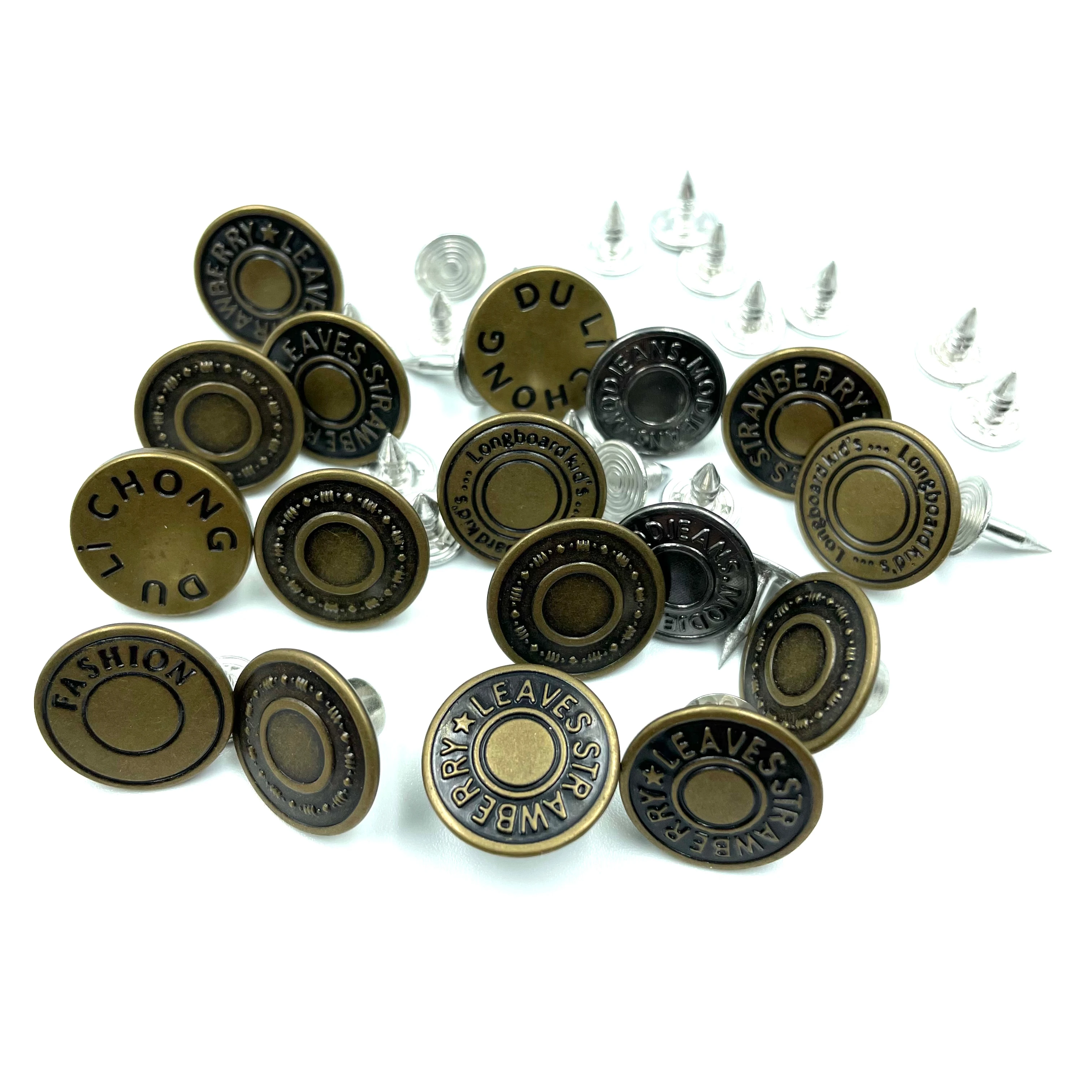 No-sew Removable Metal Jean Buttons 