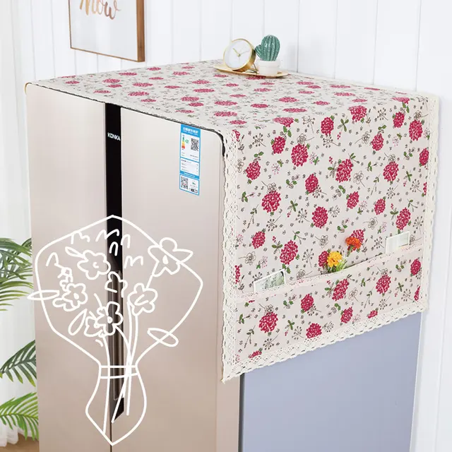 fridge dust cover with side pockets